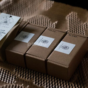 eco-friendly kraft drawer packaging box with cotton drawstring pouch