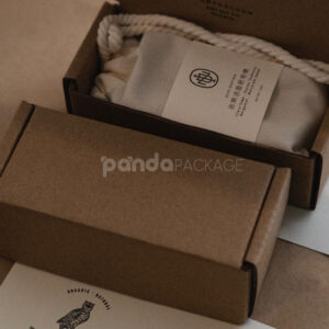 eco-friendly kraft drawer packaging box with cotton drawstring pouch