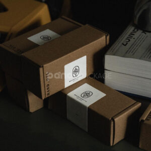 eco-friendly kraft drawer packaging box with cotton drawstring pouch