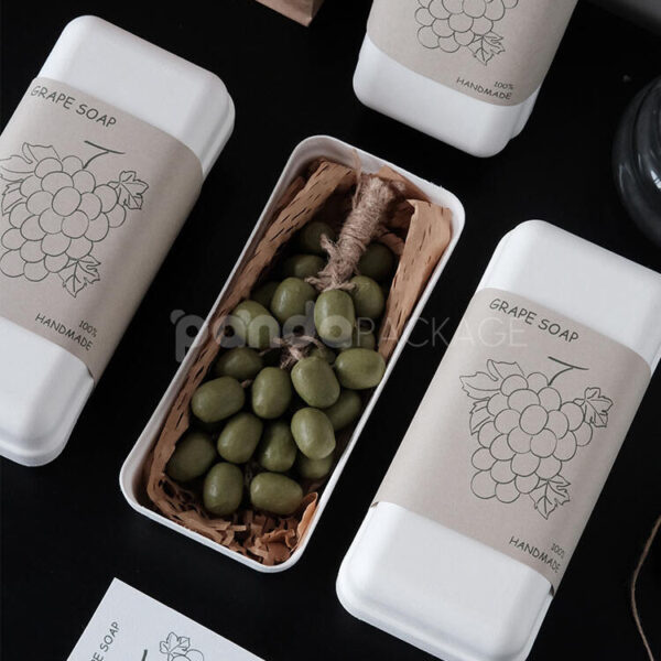 Eco-Friendly White Paperboard Tray Box with Kraft Sleeve