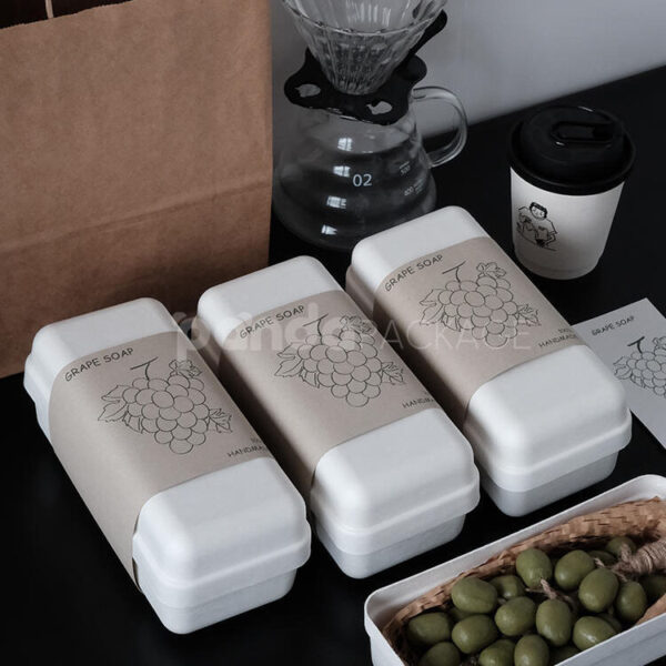 Eco-Friendly White Paperboard Tray Box with Kraft Sleeve