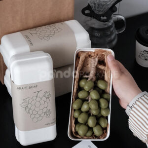eco-friendly white paperboard tray packaging box with kraft sleeve