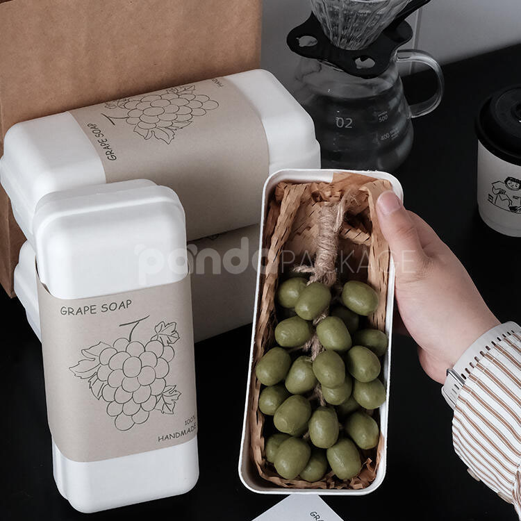 eco-friendly white paperboard tray packaging box with kraft sleeve