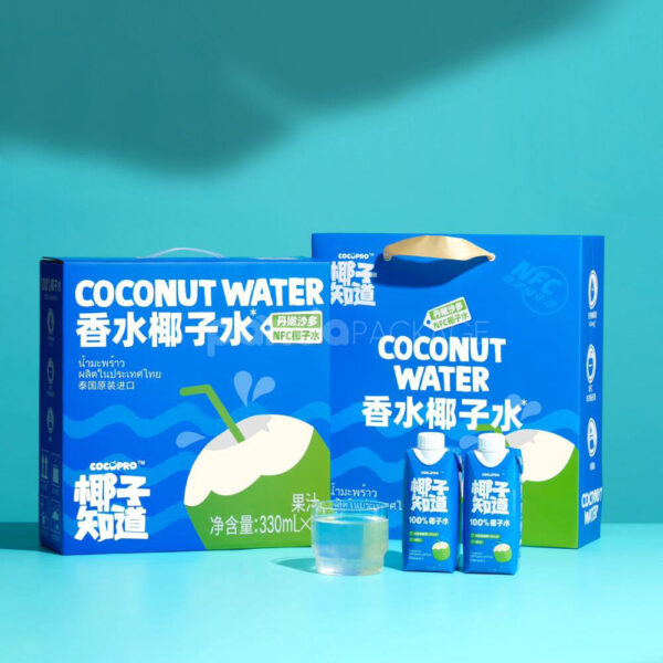 Tropical Coconut Water Carton Packaging for Refreshing Beverage Drinks