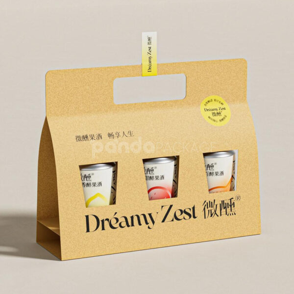 Craft Fruit Wine Can Carrier Packaging for Premium Beverage Products