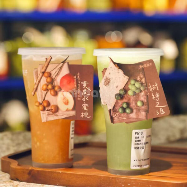 Custom Cold Drink Packaging Cups with Creative Fruit Labels