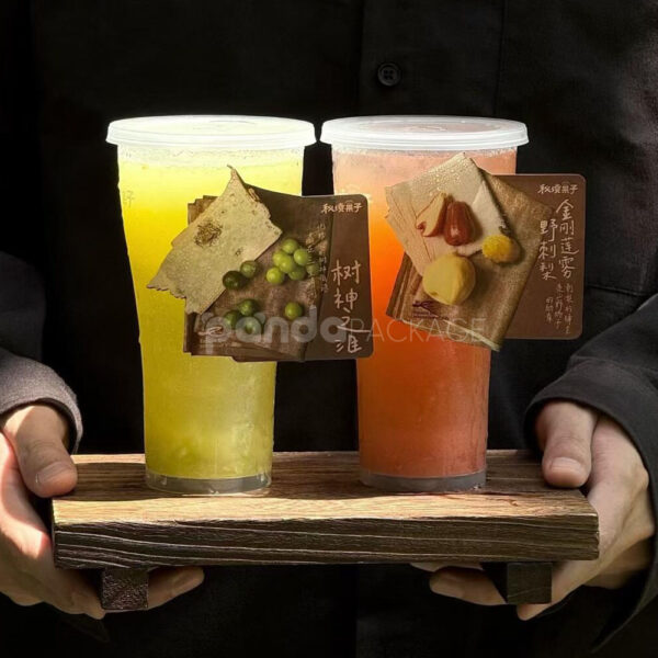 Custom Cold Drink Packaging Cups with Creative Fruit Labels