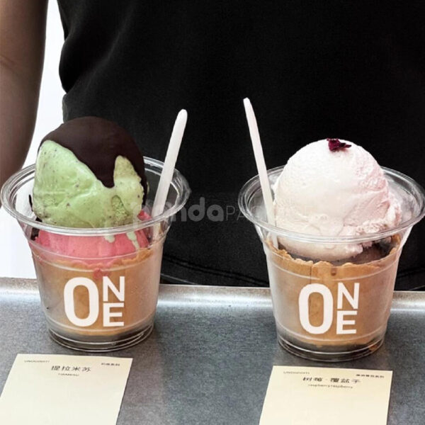 Clear Cold Drink Packaging Cups for Ice Cream and Desserts