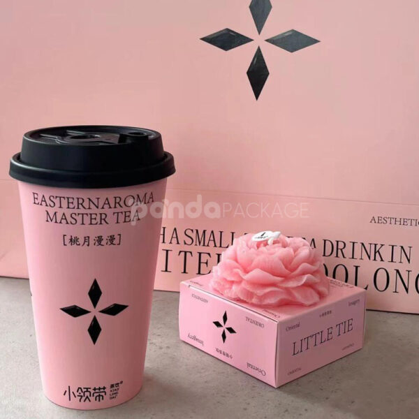 Elegant Pink Tea Cups with Stylish Custom Sleeves Design