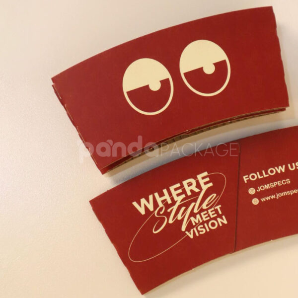 Red Coffee Cup Sleeves with Stylish Custom Logo Design