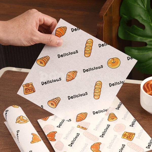 Delicious Bread Pattern Wrapping Paper for Bakery Packaging