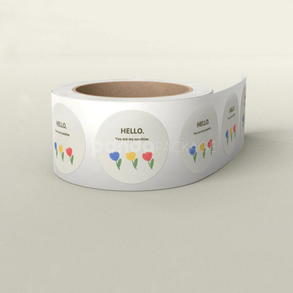 Floral Hello Stickers Roll for Food Packaging Decoration