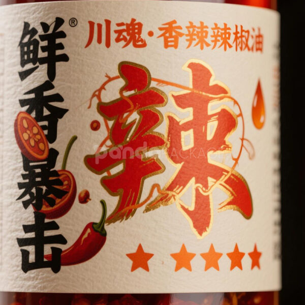 Bold Spicy Flavor Stickers for Food Packaging Labels