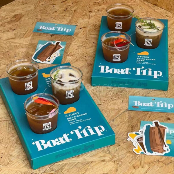 Stylish Takeout Packaging for Refreshing Boat Trip Drinks