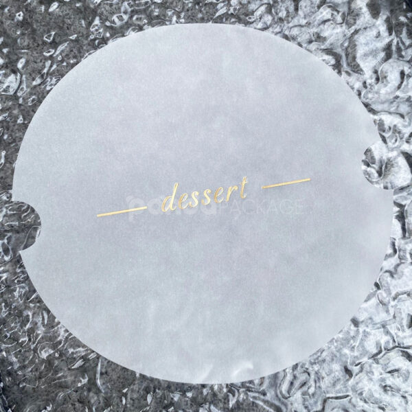 Round Dessert Tissue Paper with Gold Printed Design