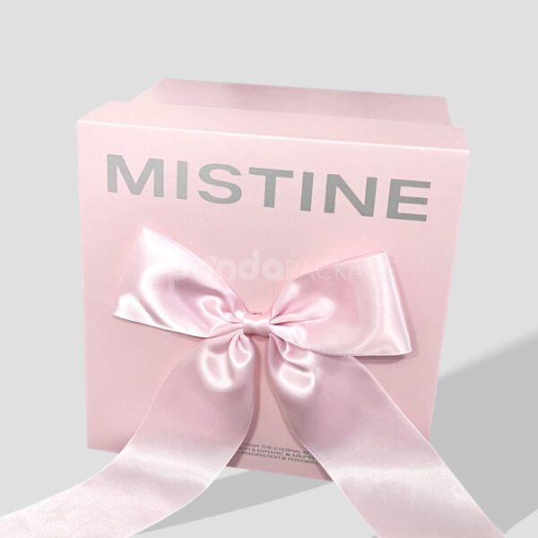 Pink Ribbon Gift Box Set for Luxury Cosmetic Packaging