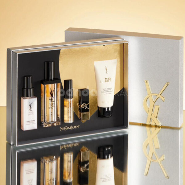 Luxury Cosmetic Gift Box Set with Elegant Gold Foil Design