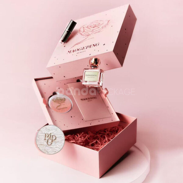 Pink Rose Cosmetic Gift Box Set for Luxury Beauty Packaging
