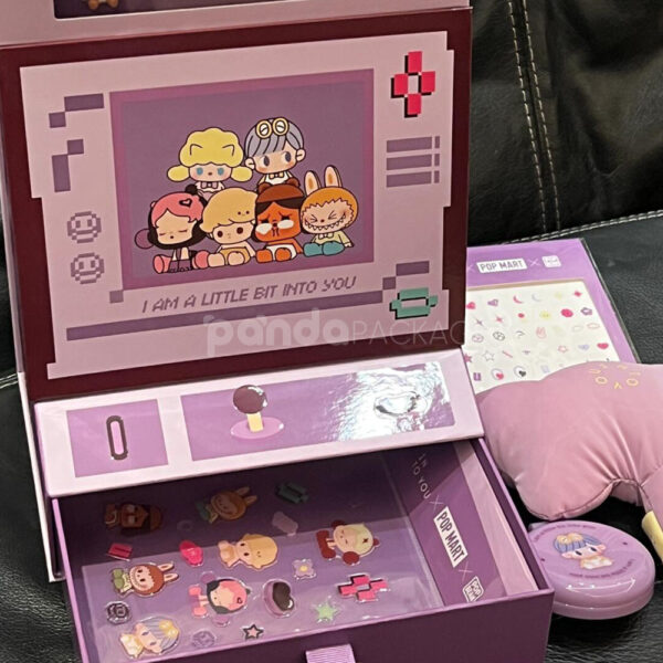 Purple Cartoon Cosmetic Gift Box Set with Drawer Packaging Design