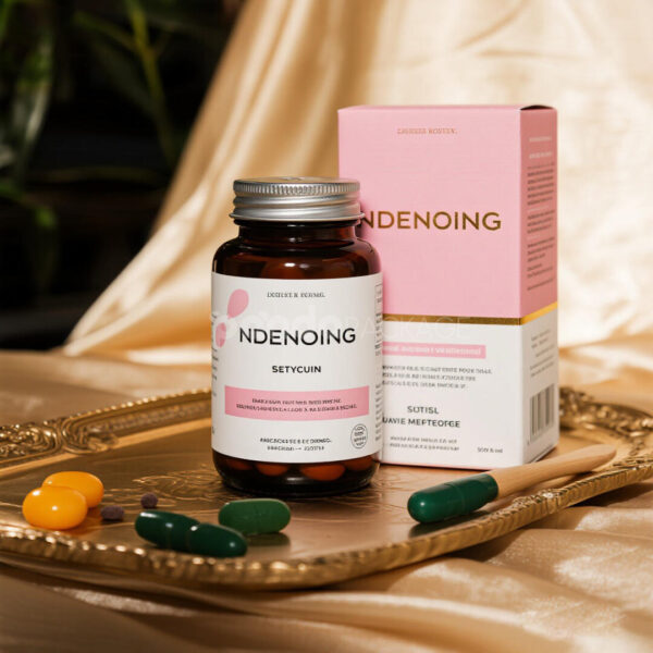 Pharmaceutical Packaging with Elegant Bottle and Modern Box Design