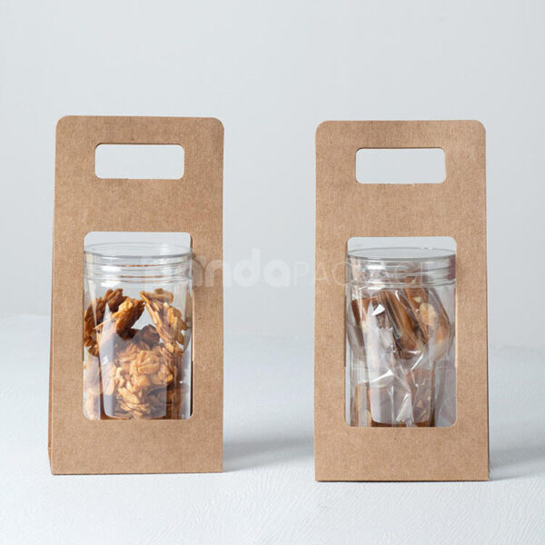 Moisture-Resistant Kraft Bakery Packaging with Clear Window Jar Holder