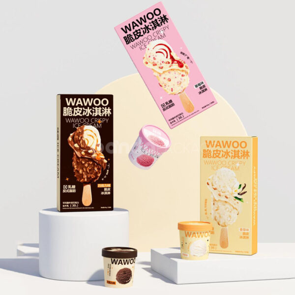 Crispy Ice Cream Freezing-Compatible Bakery Packaging Design