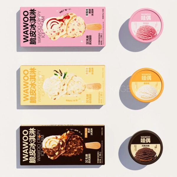 Crispy Ice Cream Freezing-Compatible Bakery Packaging Design