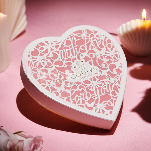 Heart-Shaped Luxury Chocolate Gift Box with Elegant Cutout Design