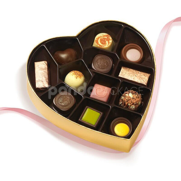 Heart-Shaped Luxury Chocolate Gift Box with Elegant Cutout Design