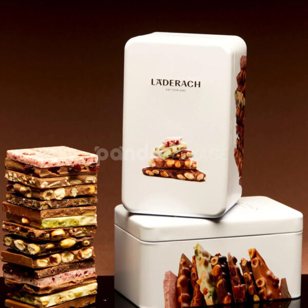 Premium Rectangular Tin Box for Assorted Gourmet Chocolate Storage