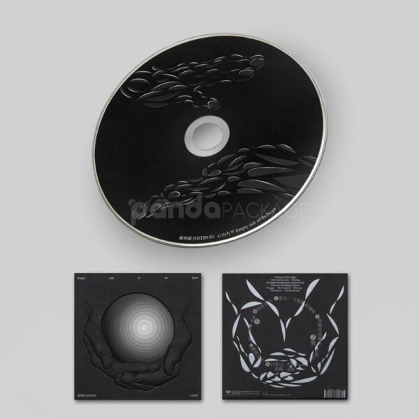 Creative Media Packaging with Artistic Black and Gold Design