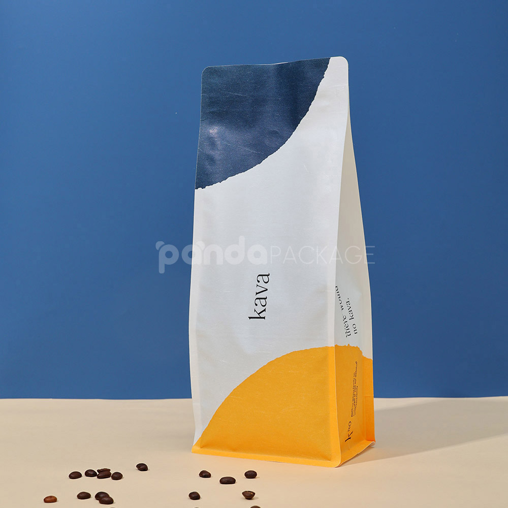 coffee side gusset bag with resealable zipper closure