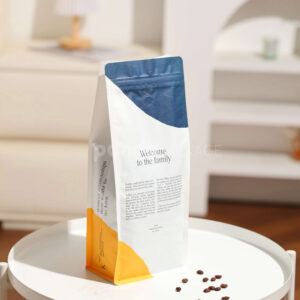coffee side gusset bag with resealable zipper closure