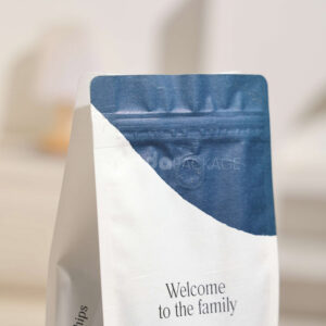 coffee side gusset bag with resealable zipper closure