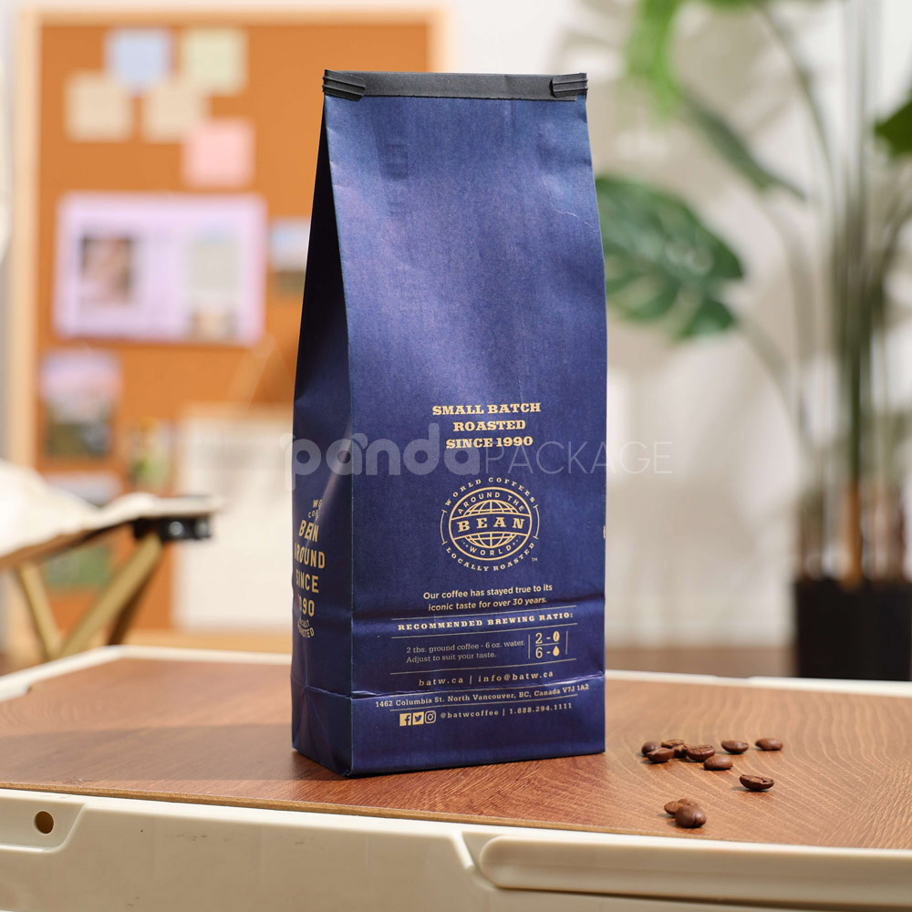compostable coffee packaging bag with side gusset design