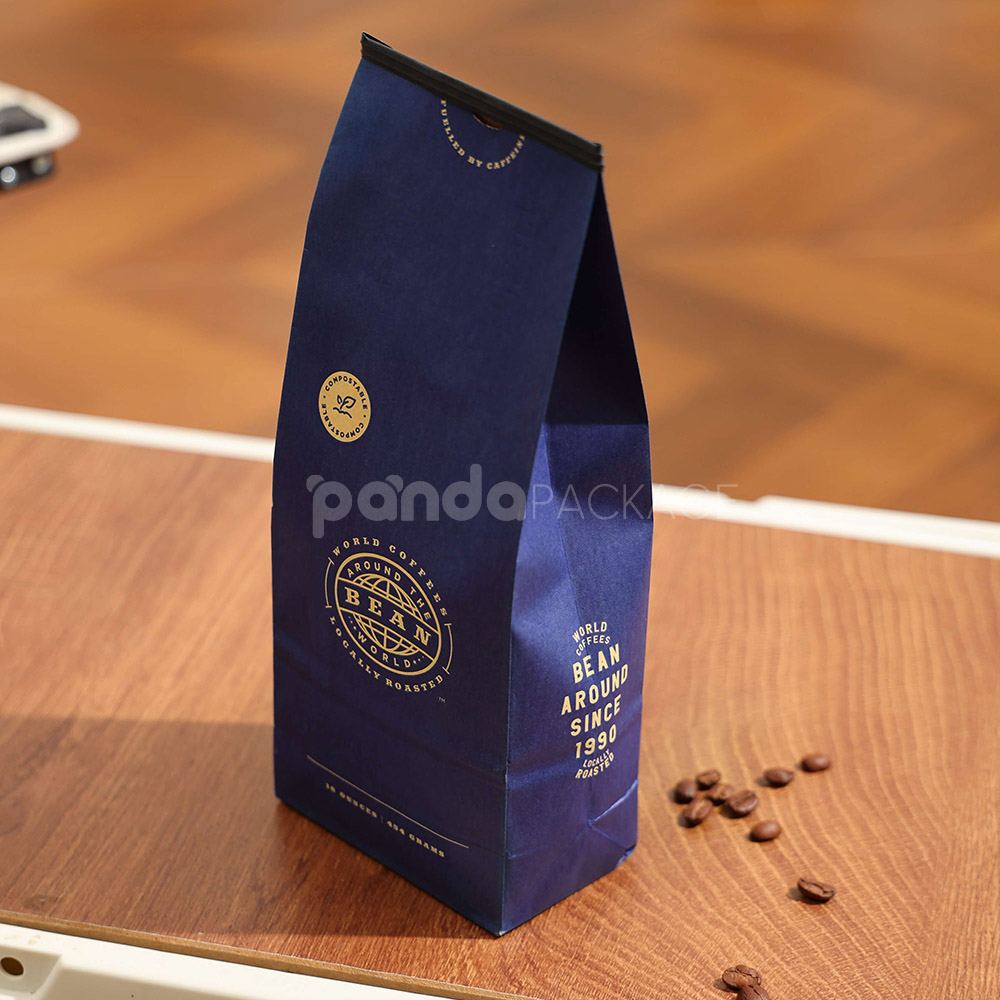 compostable coffee packaging bag with side gusset design