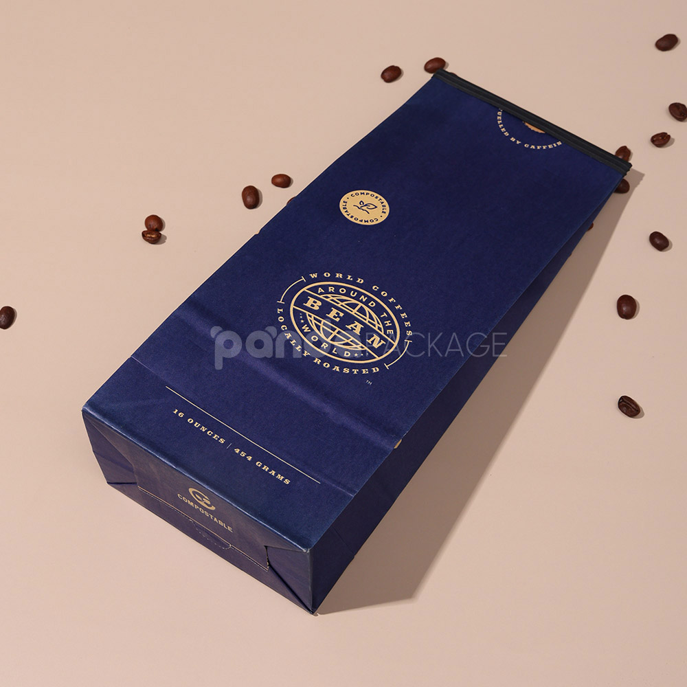 compostable coffee packaging bag with side gusset design