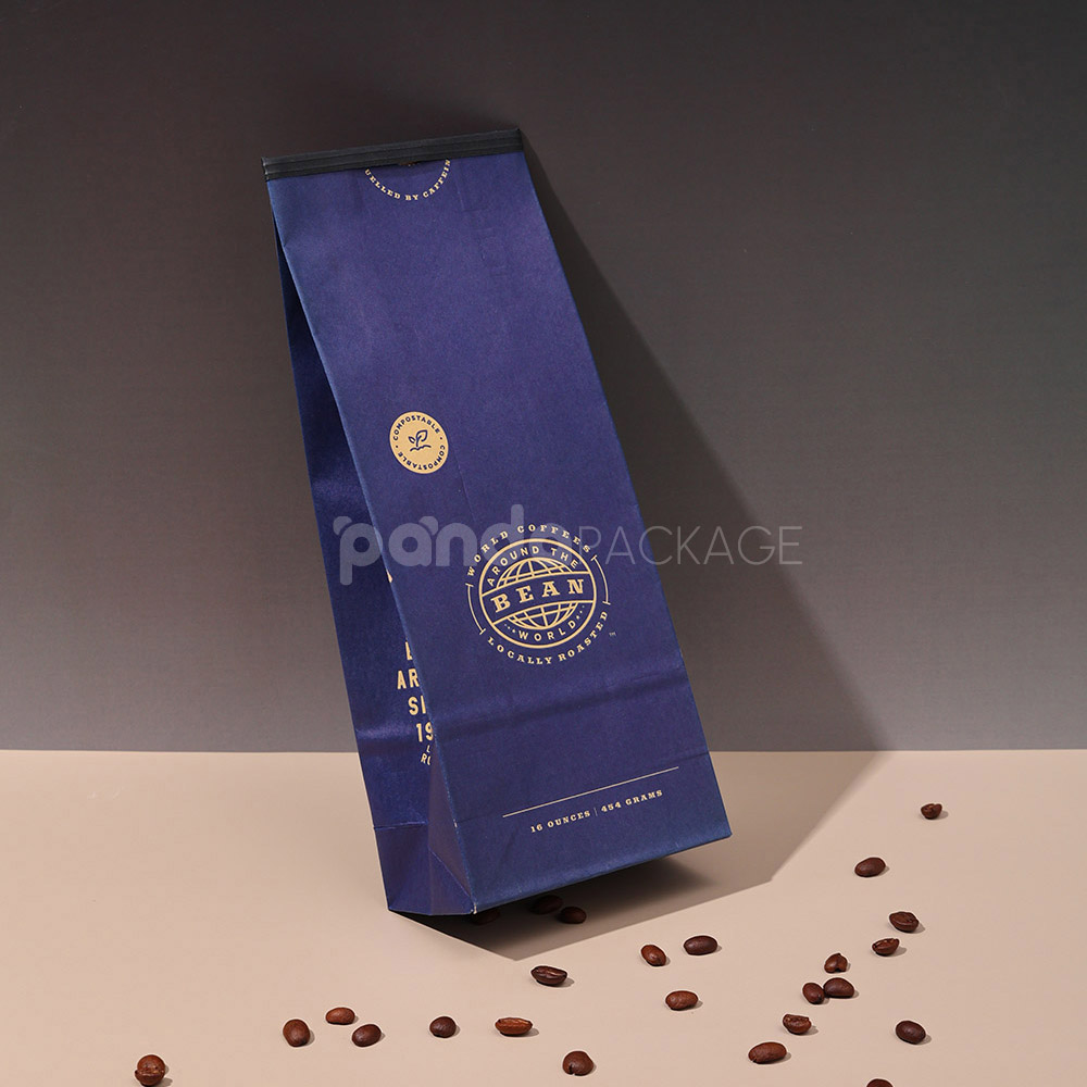 compostable coffee packaging bag with side gusset design