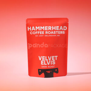 red stand-up coffee pouch with degassing valve for packaging