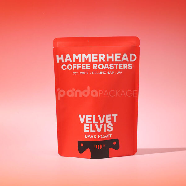 Red Stand-Up Coffee Pouch with Freshness Valve