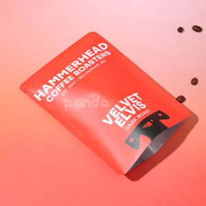 red stand-up coffee pouch with degassing valve for packaging