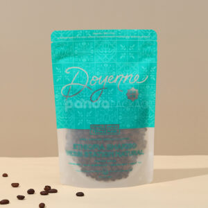 resealable zipper coffee bean packaging bag with clear window