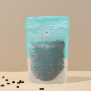 resealable zipper coffee bean packaging bag with clear window