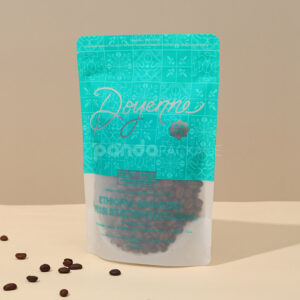 resealable zipper coffee bean packaging bag with clear window