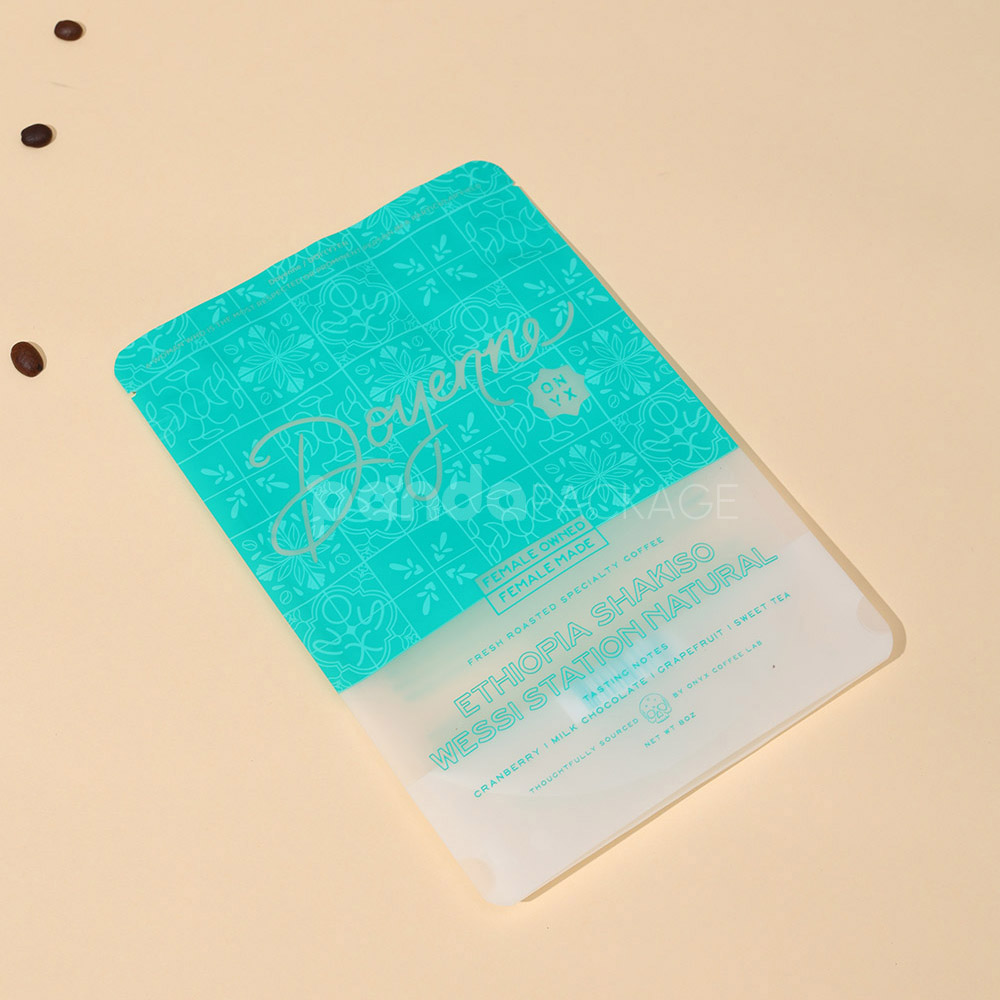 resealable zipper coffee bean packaging bag with clear window