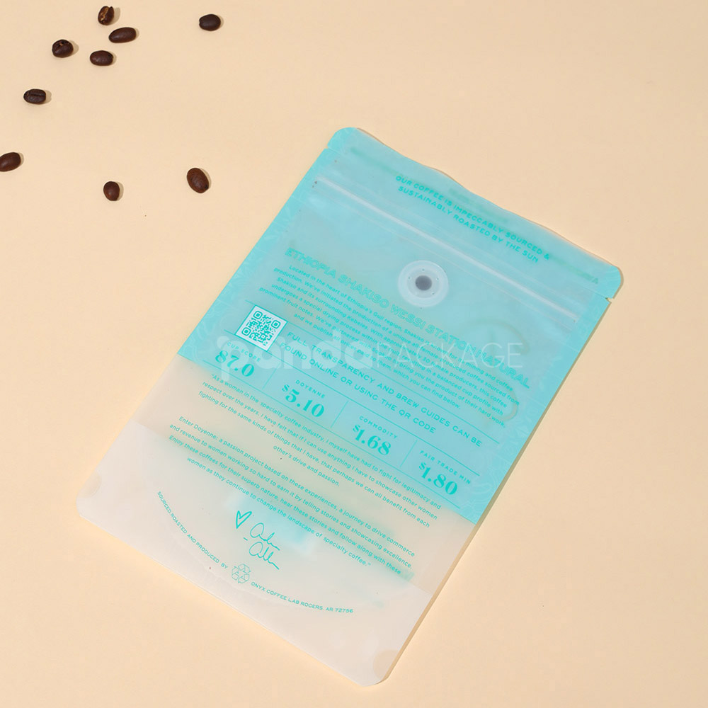 resealable zipper coffee bean packaging bag with clear window