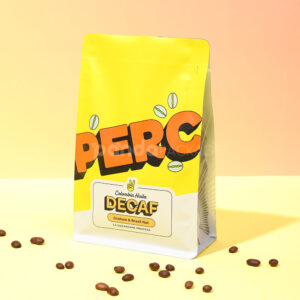 yellow coffee side gusset bag with valve and side window