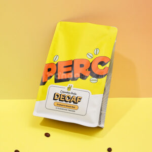 yellow coffee side gusset bag with valve and side window