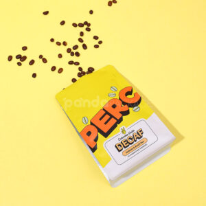 yellow coffee side gusset bag with valve and side window