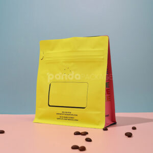 side gusset coffee bag with resealable zipper and valve